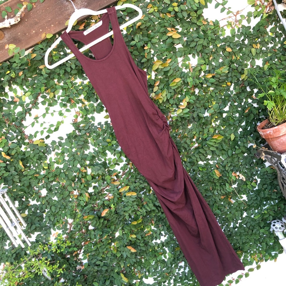Michael Stars Maroon Racerback midi tank dress